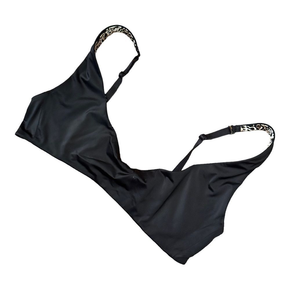 Reversible Black Animal Print Bikini Top